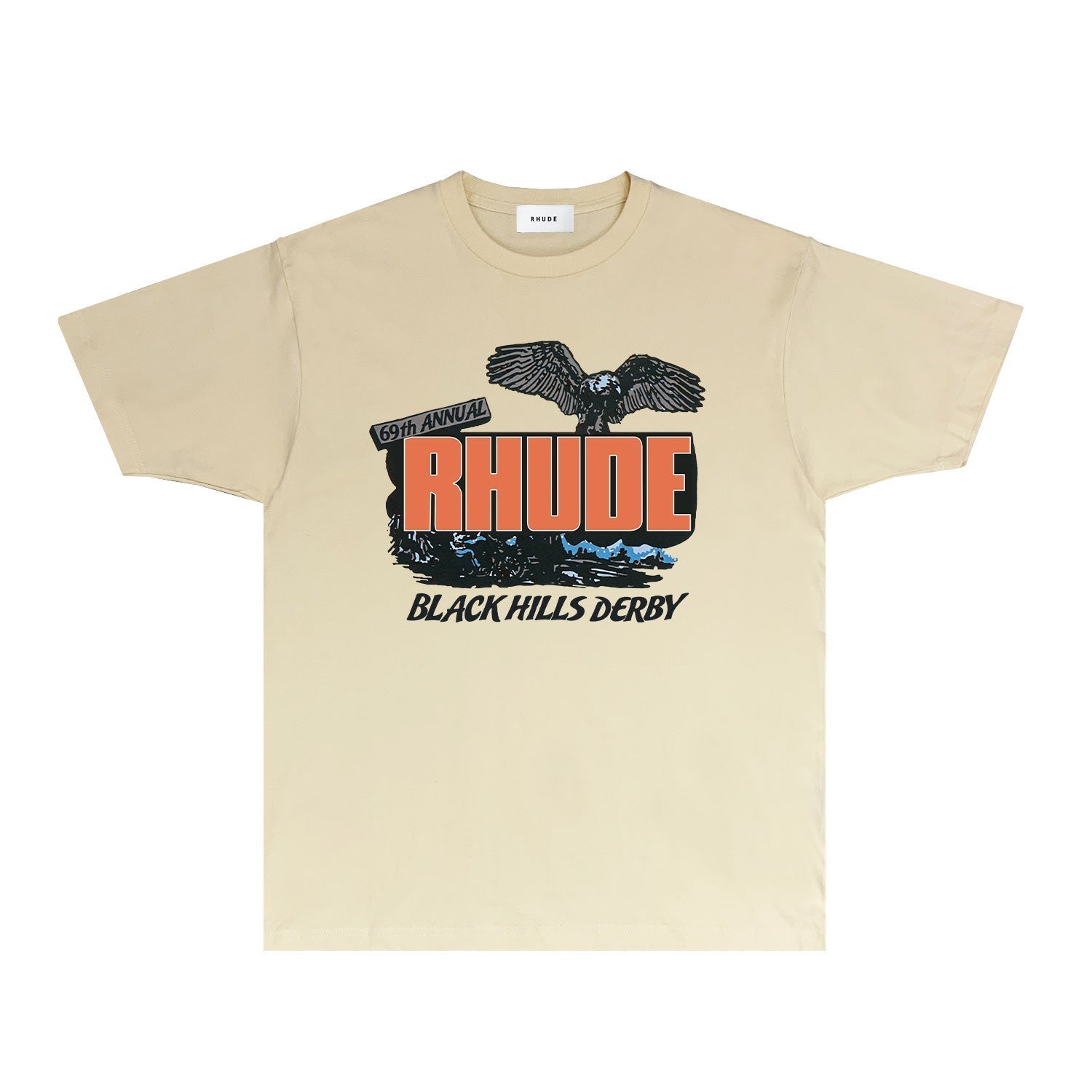 Rhude T-shirts Printed Trendy Pure Cotton