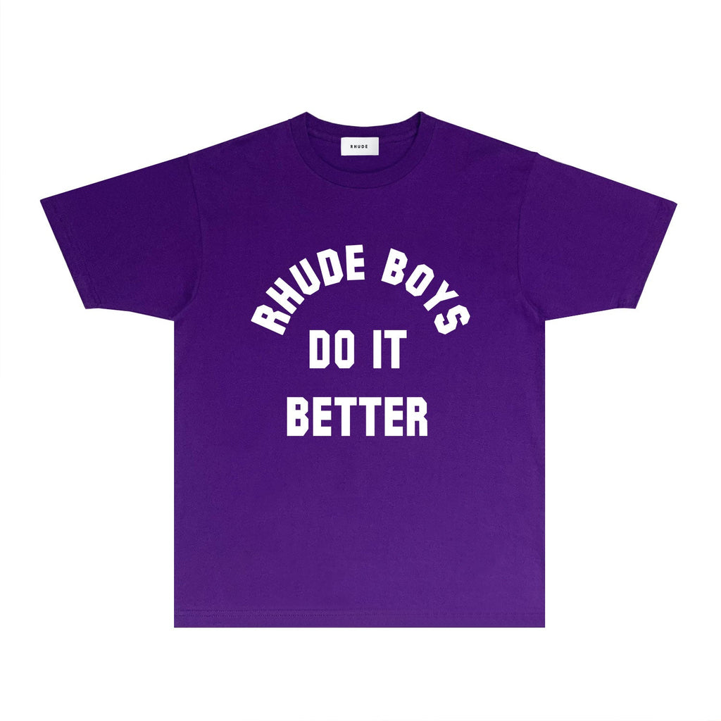 Rhude T-shirts Printed Trendy Pure Cotton