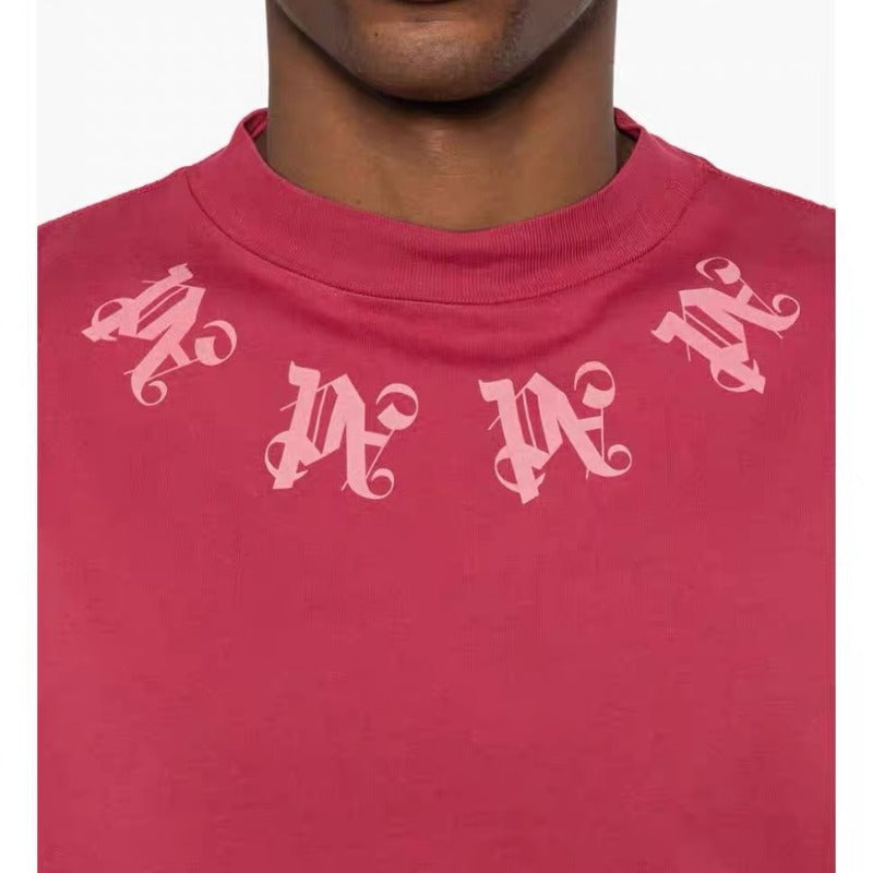 Palm Angels T-shirt Letter Painted Coconut Tree Print Short Sleeve T-shirt