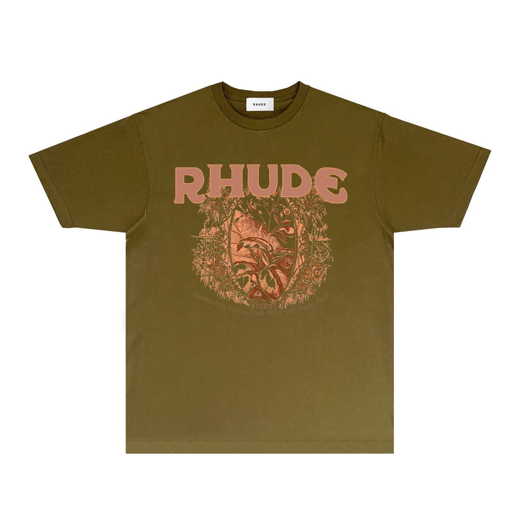 Rhude T-shirts Printed Trendy Pure Cotton
