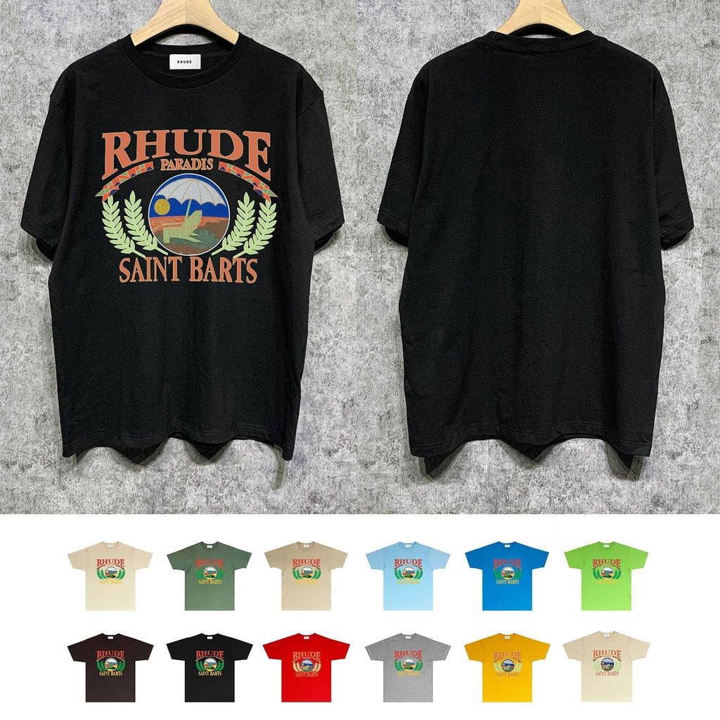 Rhude T-shirts Printed Trendy Pure Cotton