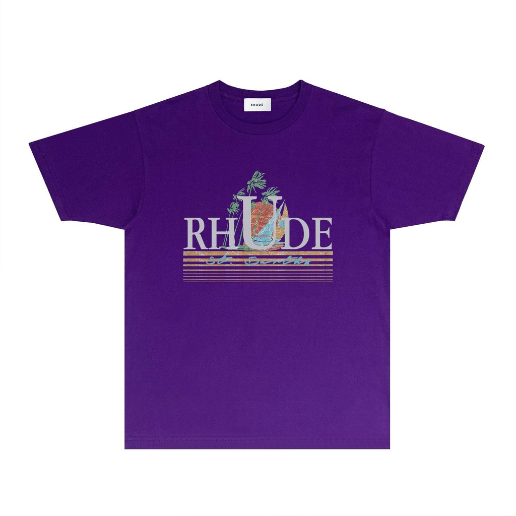 Rhude T-shirts Printed Trendy Pure Cotton
