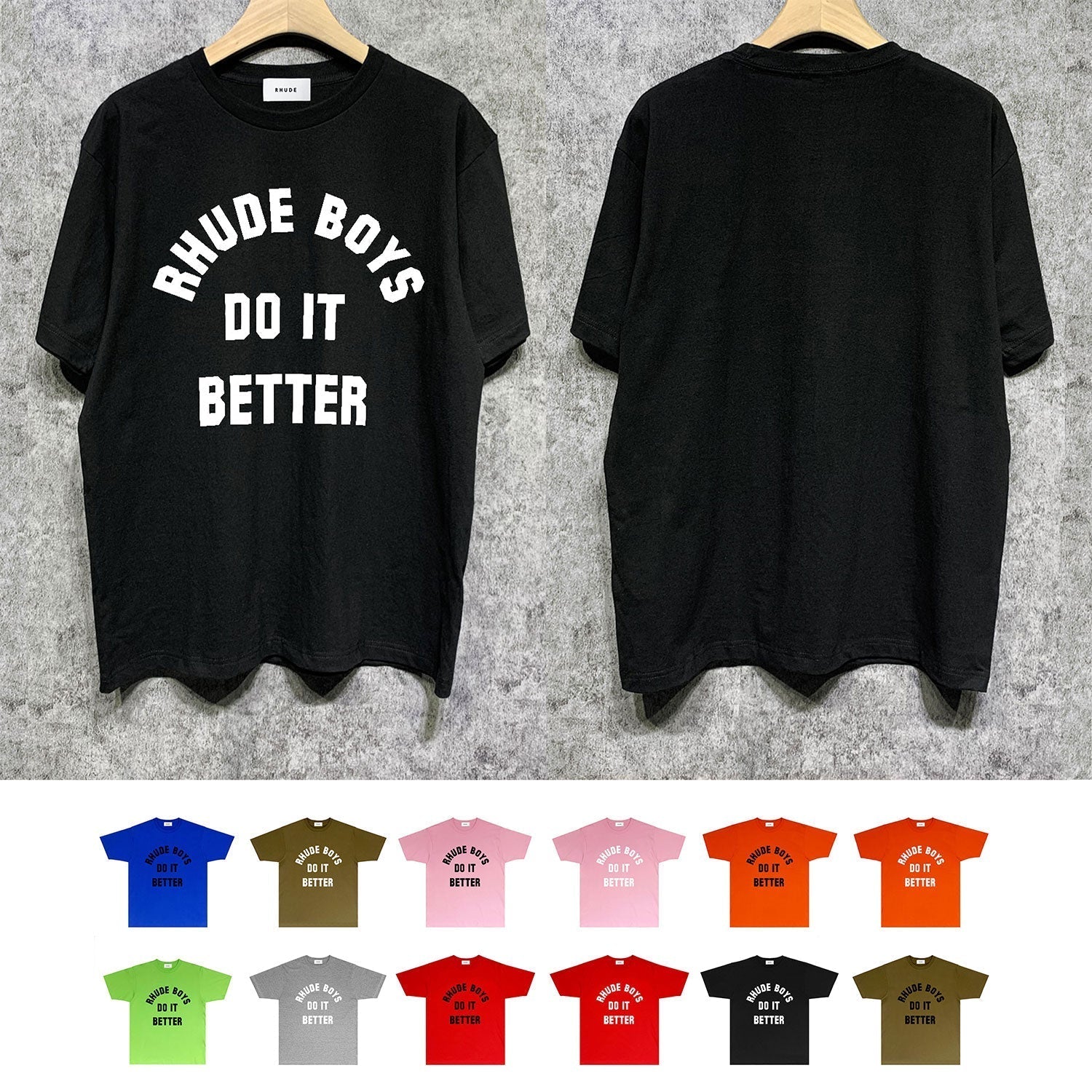 Rhude T-shirts Printed Trendy Pure Cotton