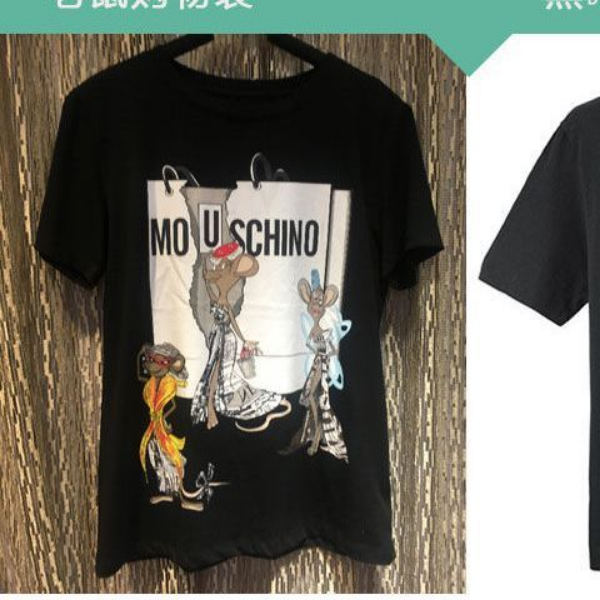 Moschino T-shirt Teddy Bear Mickey Mouse Printed T-shirt Men And Women