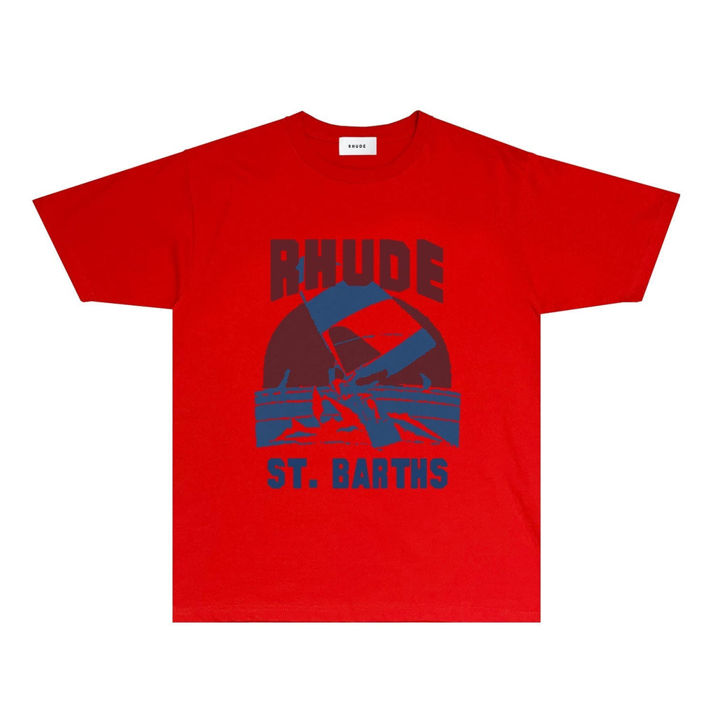 Rhude T-shirts Printed Trendy Pure Cotton