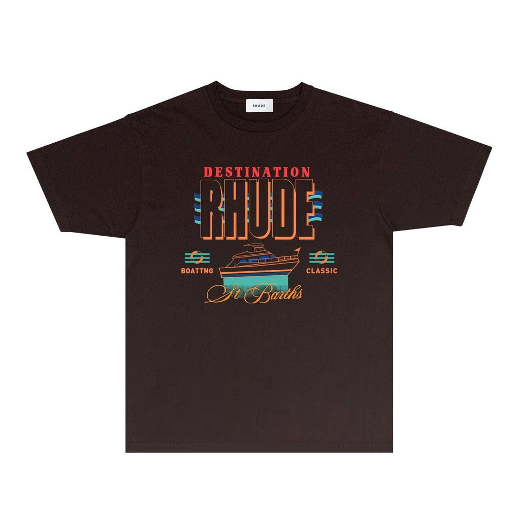 Rhude T-shirts Printed Trendy Pure Cotton