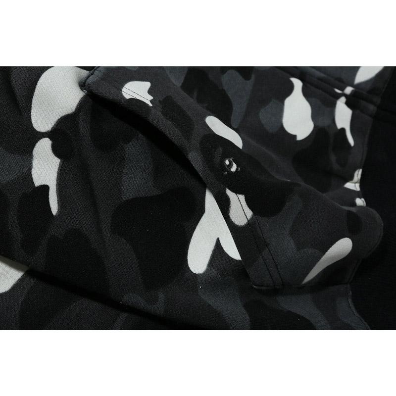 Bathing Ape Hoodie Autumn and Winter Men's Shark Luminous Camouflage Brushed Shark Sweater Men's Hooded Casual Coat