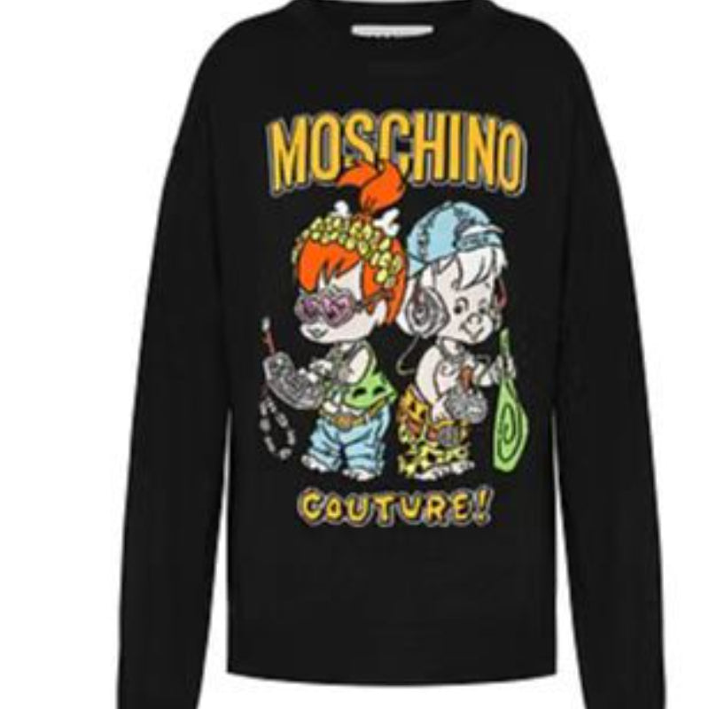 Moschino Hoodie Autumn And Winter Men'S And Women'S Printed Sweater