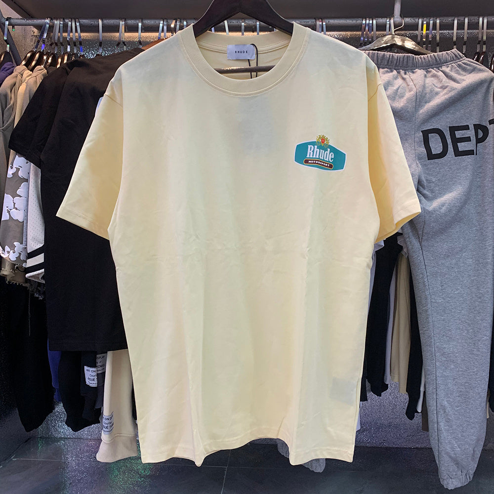 Rhude T-shirts Cotton Short Sleeves Men and Women