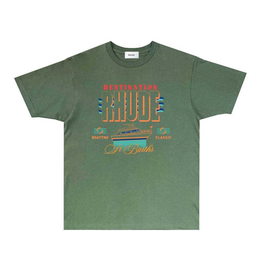 Rhude T-shirts Printed Trendy Pure Cotton