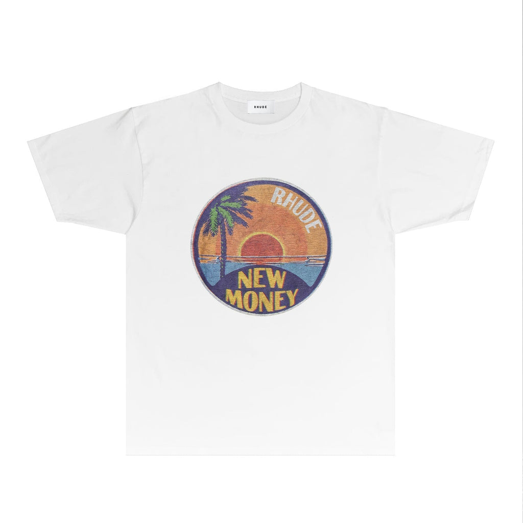 Rhude T-shirts Printed Trendy Pure Cotton