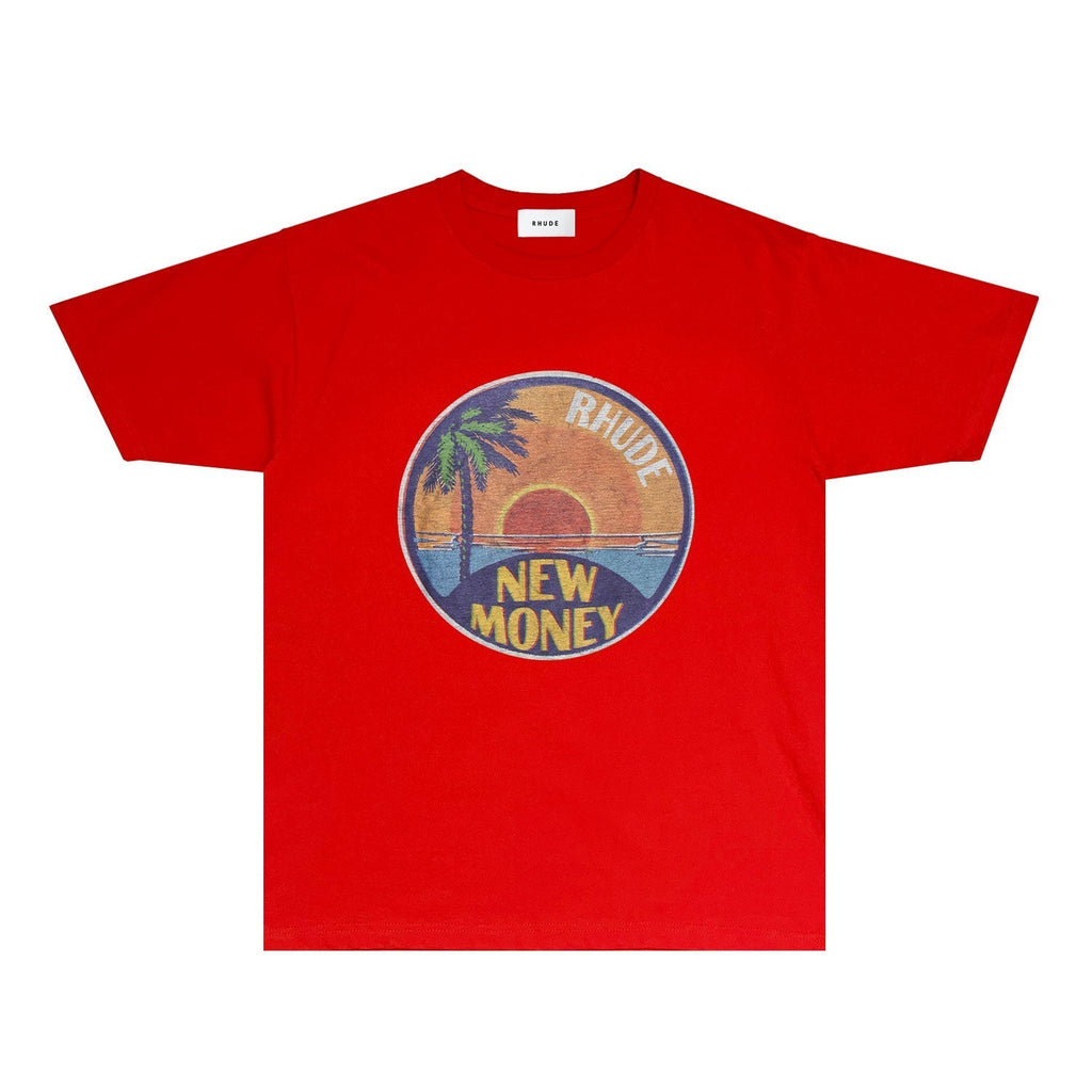 Rhude T-shirts Printed Trendy Pure Cotton
