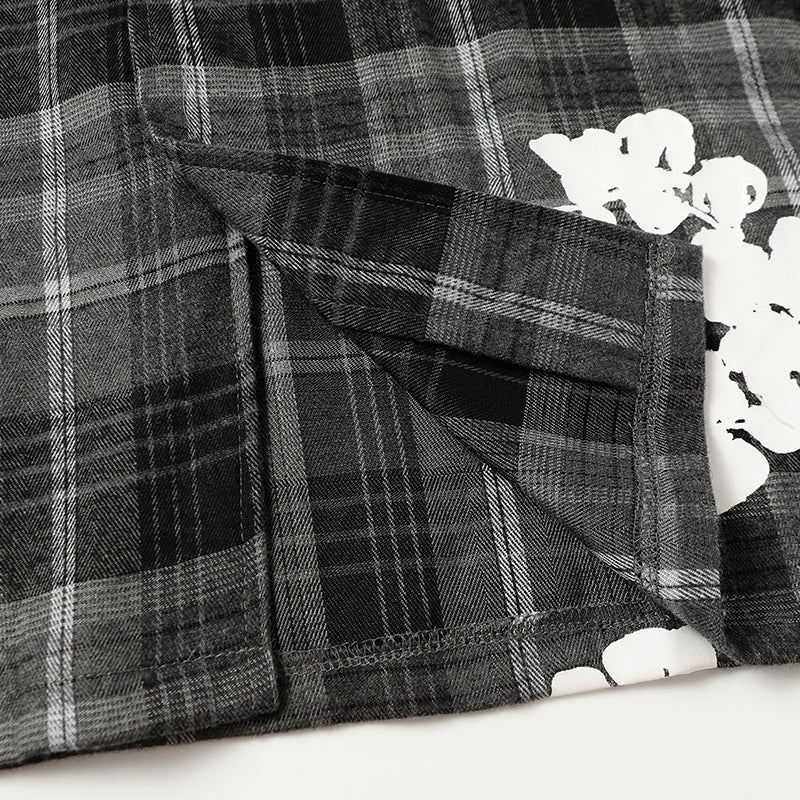 Denim Tears Shirt & Shorts 2 Piece Set Kapok Plaid Short Sleeve