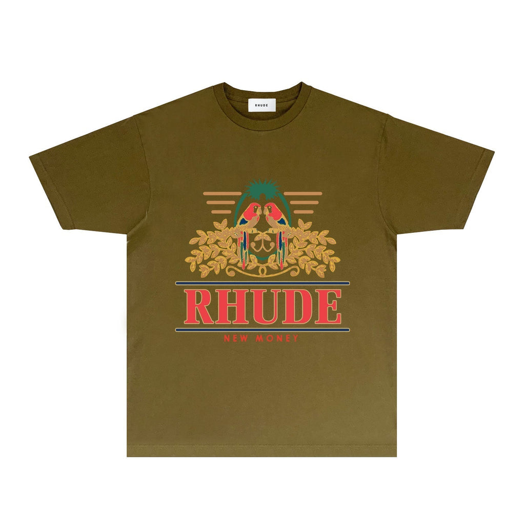 Rhude T-shirts Printed Trendy Pure Cotton
