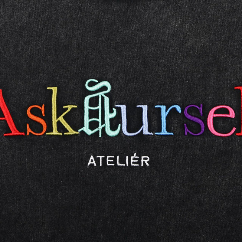 Askyurself T-shirts Embroidered Short-Sleeved T-shirt for Men