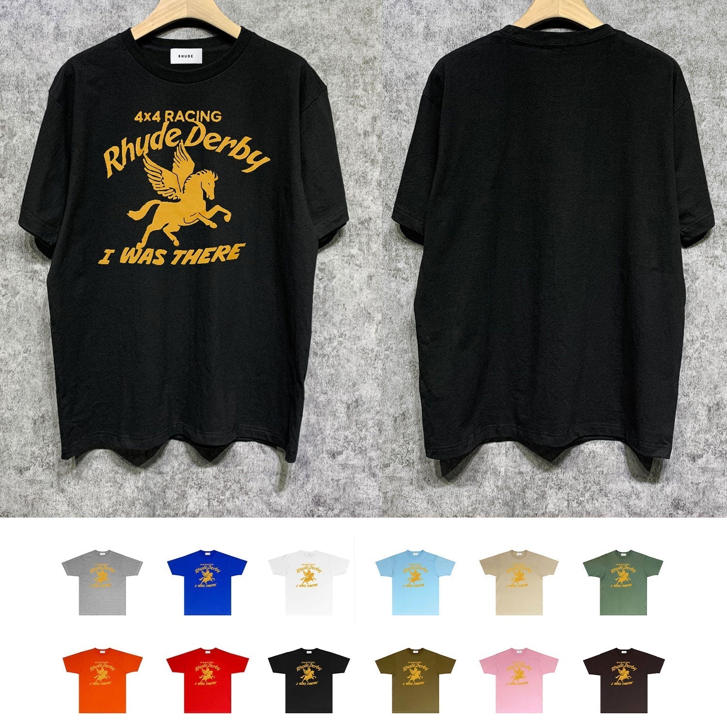 Rhude T-shirts Printed Trendy Pure Cotton