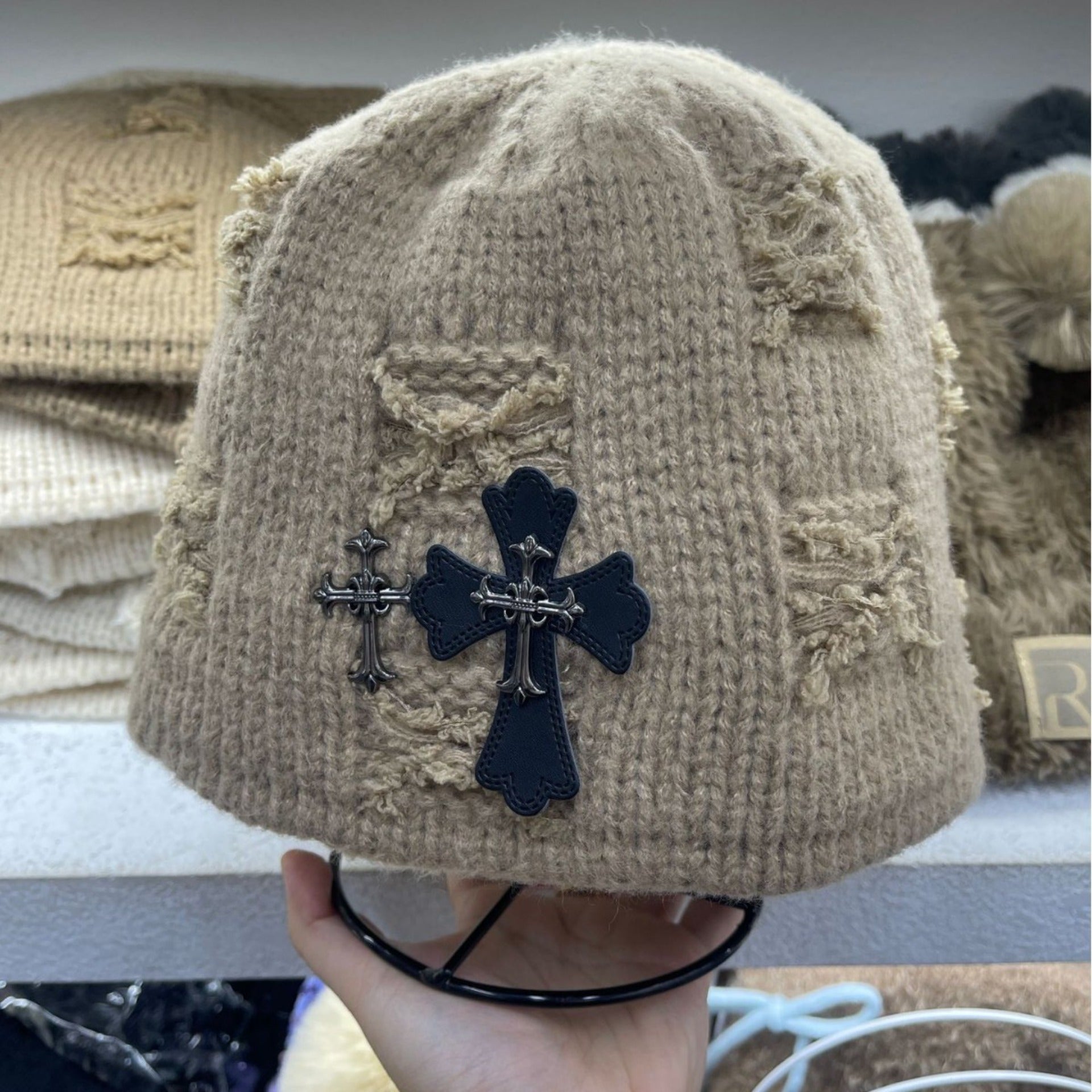 Chrome Heart Beanie Bucket Hat Winter