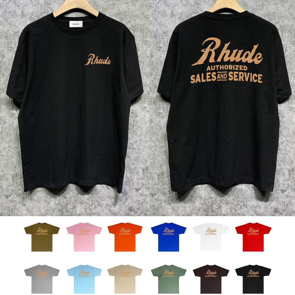 Rhude T-shirts Printed Trendy Pure Cotton