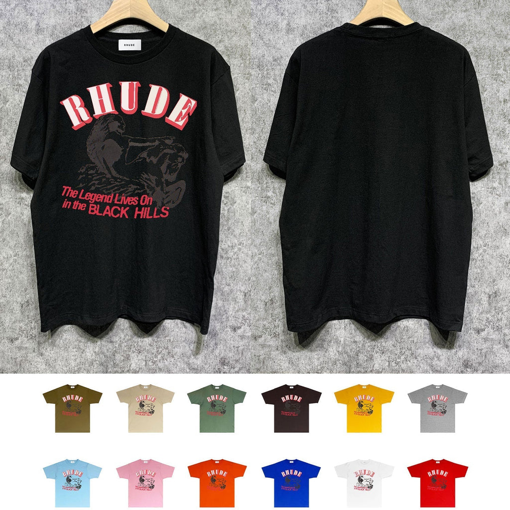 Rhude T-shirts Printed Trendy Pure Cotton