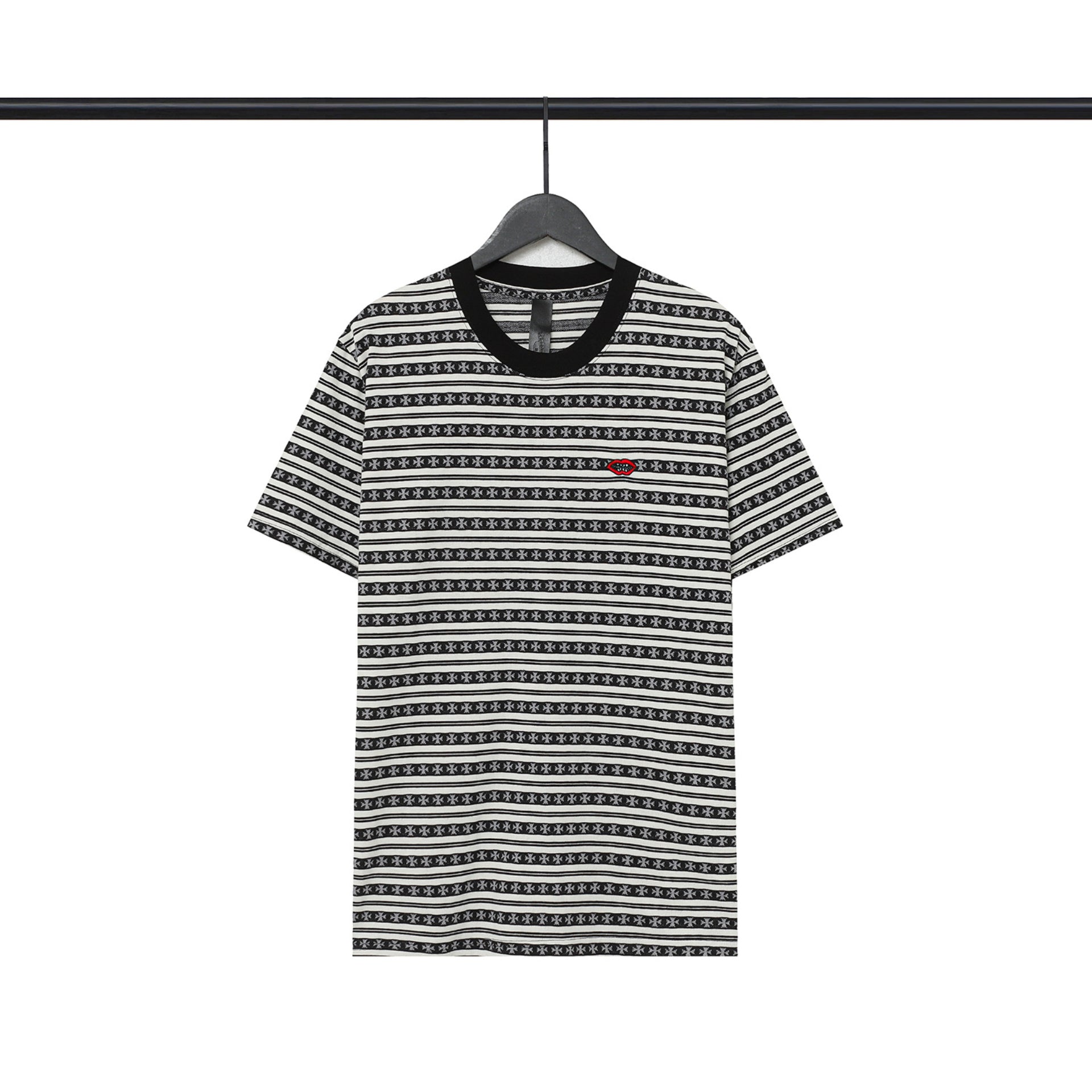 CHH Chrome Heart T Shirts Poison Home Stripe Jacquard Embroidery Short Sleeve Couple T-Shirt