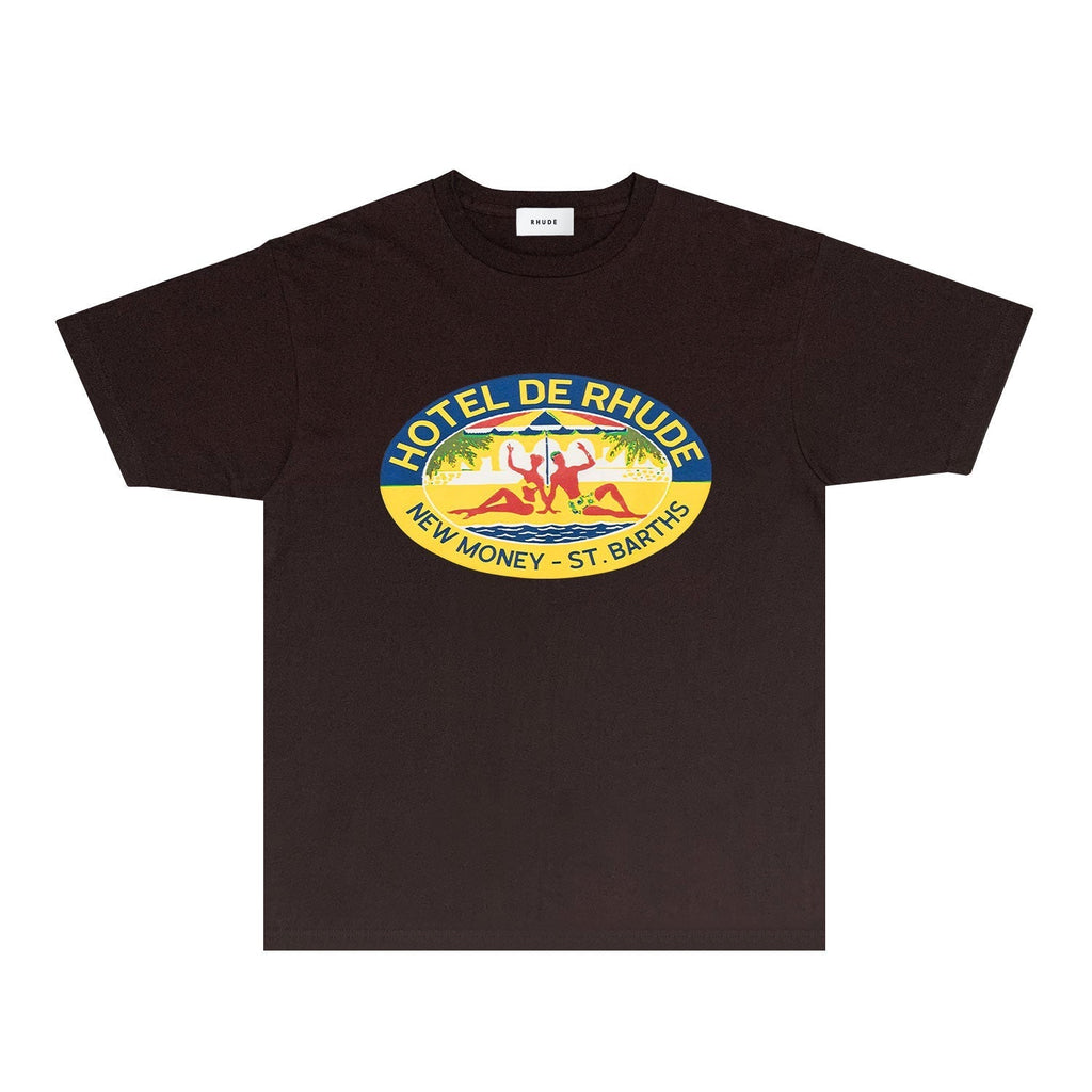 Rhude T-shirts Printed Trendy Pure Cotton