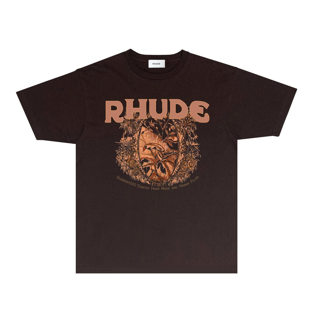 Rhude T-shirts Printed Trendy Pure Cotton