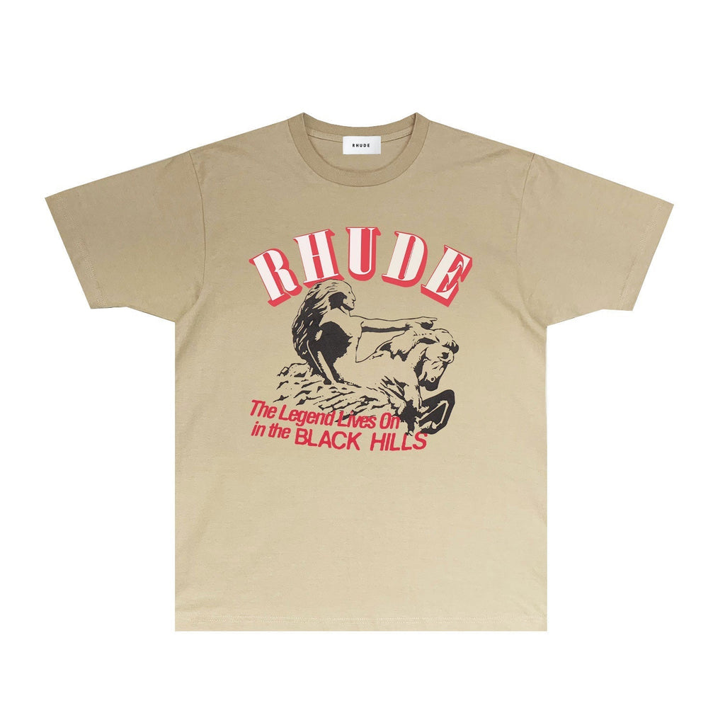 Rhude T-shirts Printed Trendy Pure Cotton
