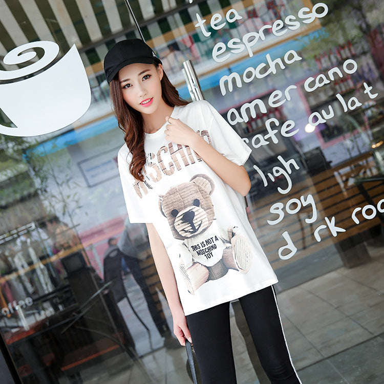 Moschino T-shirt Loose Printed Short Sleeve Cotton T-shirt