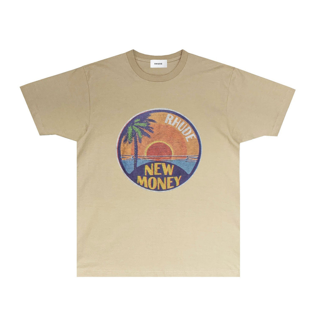 Rhude T-shirts Printed Trendy Pure Cotton