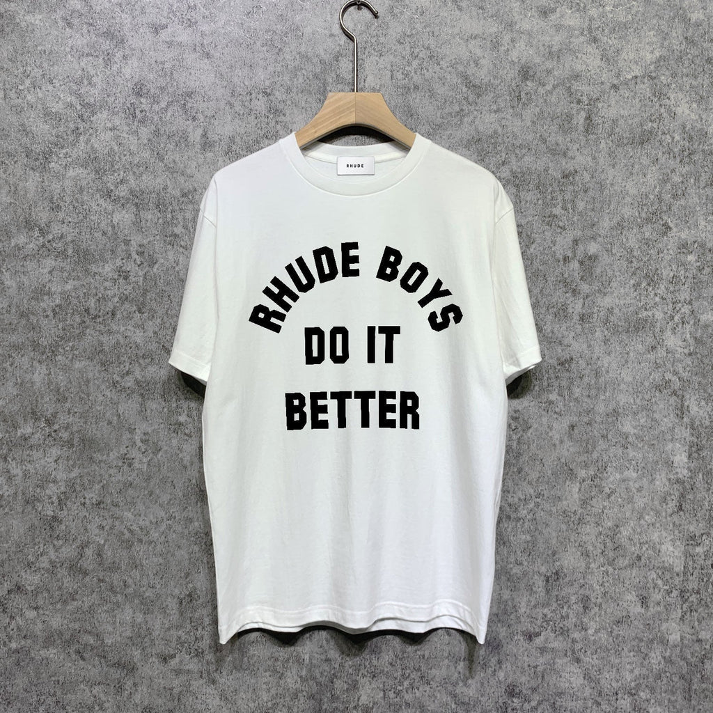 Rhude T-shirts Printed Trendy Pure Cotton