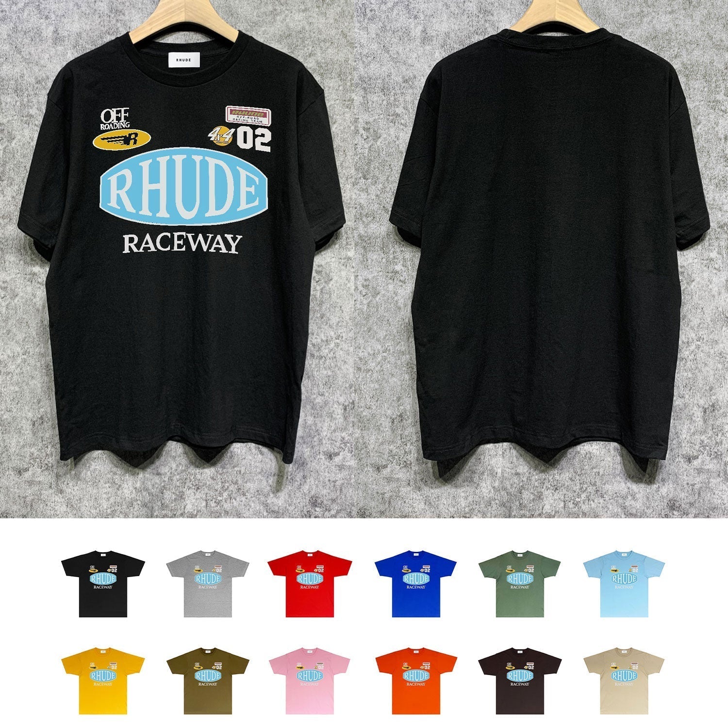 Rhude T-shirts Printed Trendy Pure Cotton