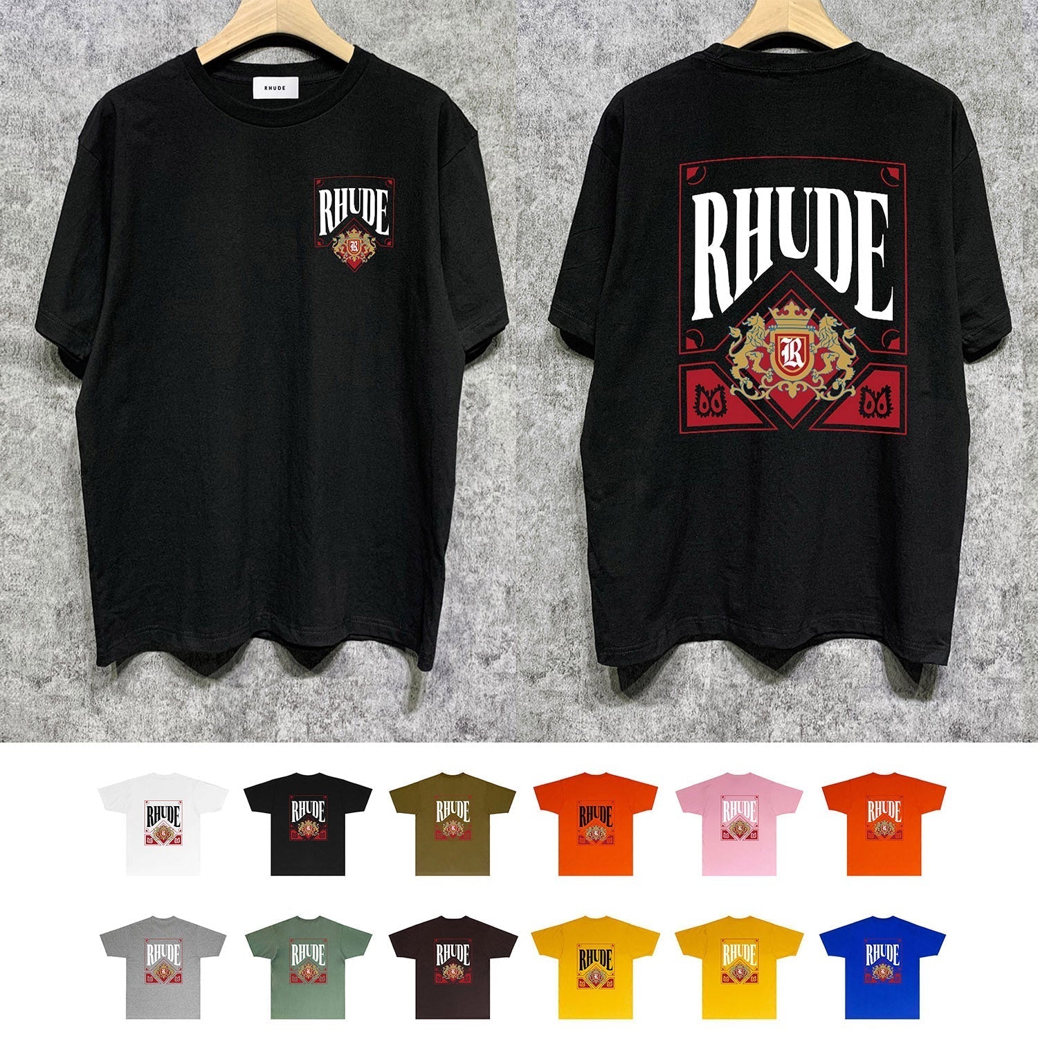 Rhude T-shirts Printed Trendy Pure Cotton