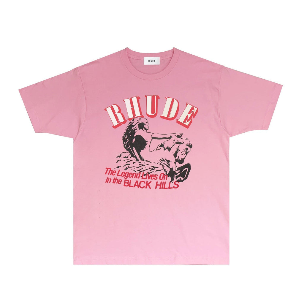 Rhude T-shirts Printed Trendy Pure Cotton