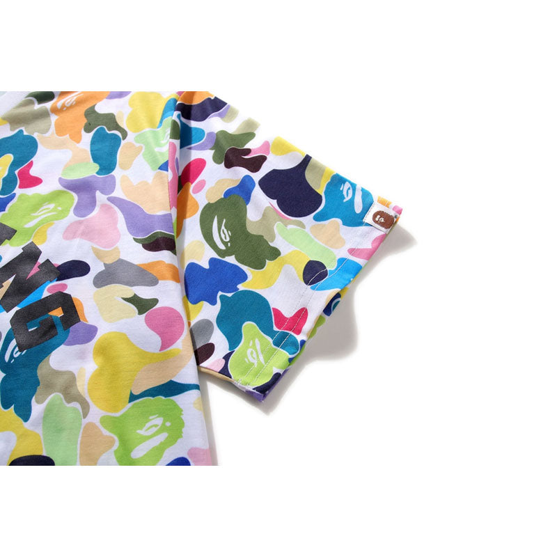 Bape Bearbrick T-Shirt Cartoon Printed Color T-Shirt Casual Loose Men And Women Same Style