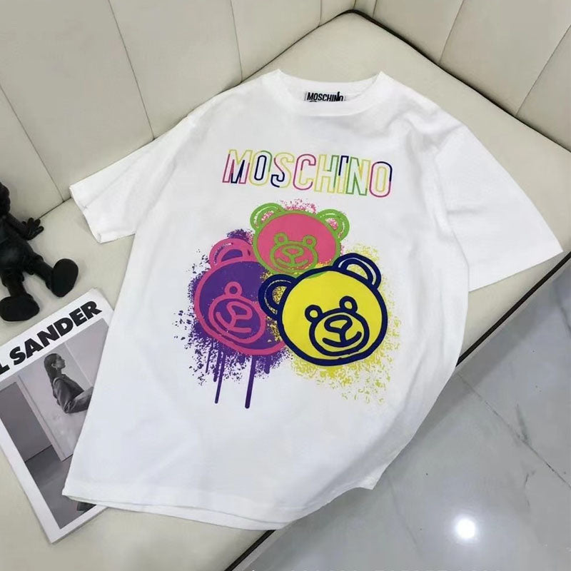 Moschino T-shirt Round Neck Bear T-shirt Short Sleeve Couple