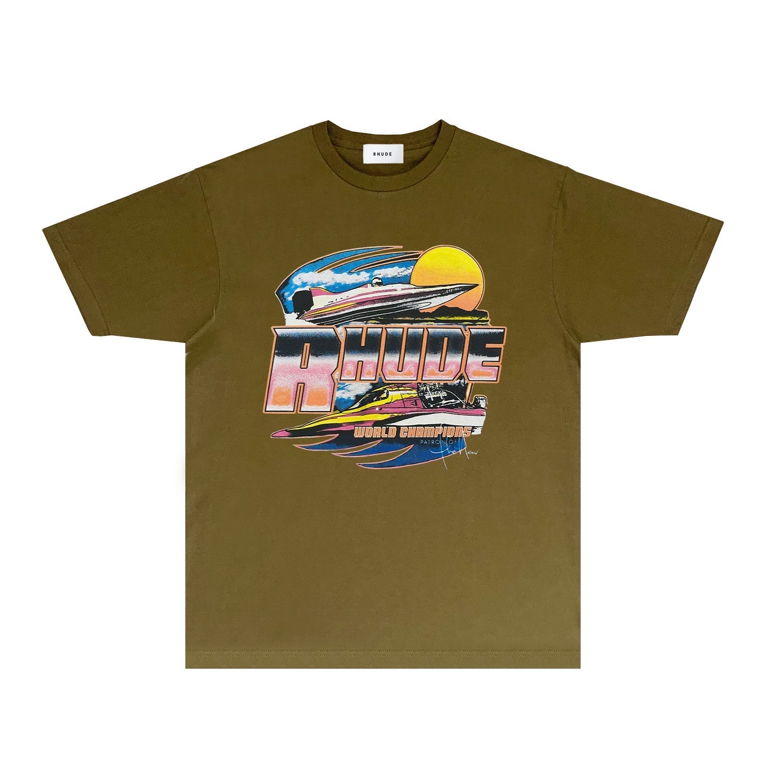 Rhude T-shirts Printed Trendy Pure Cotton