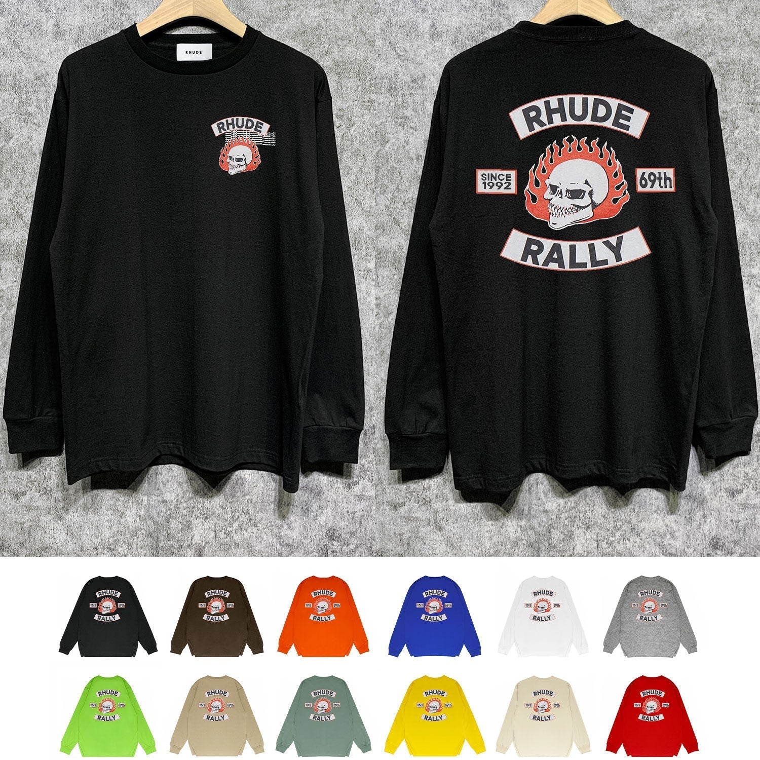 Rhude T-shirts Printed Trendy Pure Cotton