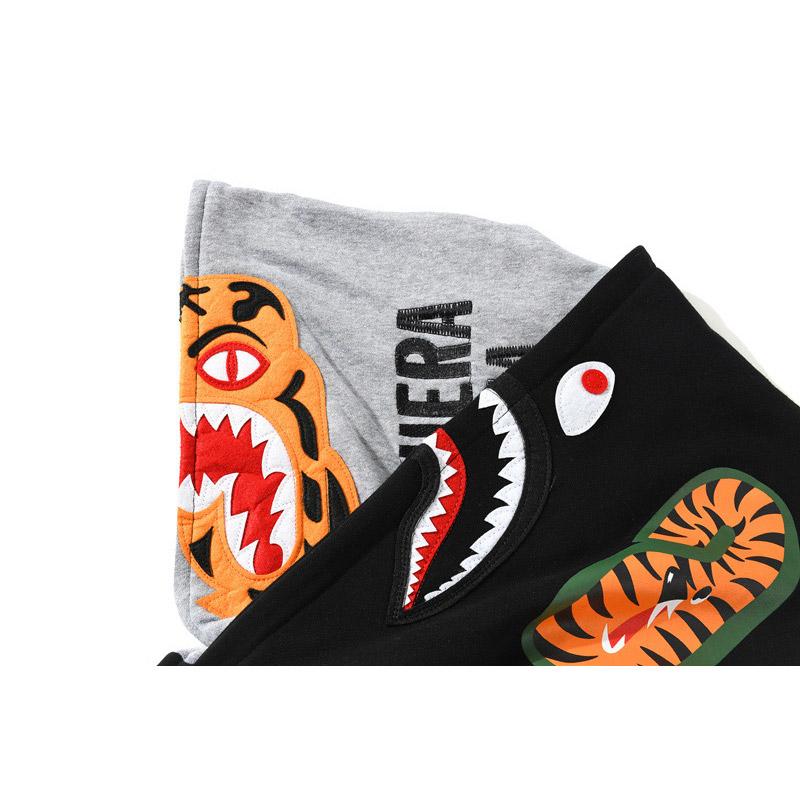 Bathing Ape Hoodie Autumn and Winter Camouflage Shark Double Hood Sweatshirt Couple Coat Hip Hop Men and Women