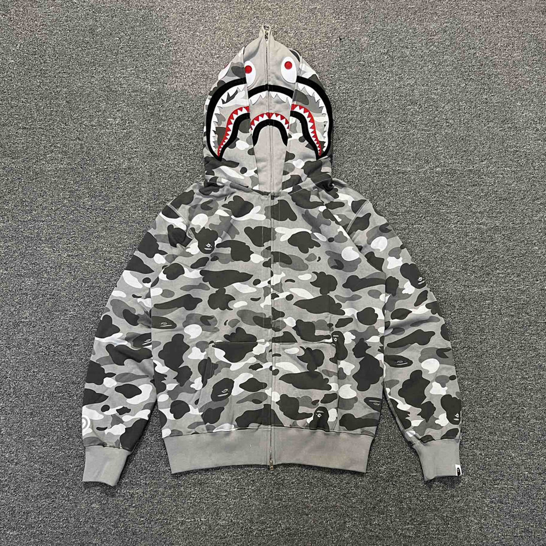 Bape Hoodie Zip-Up Cardigan Two-Hooded Hoodie
