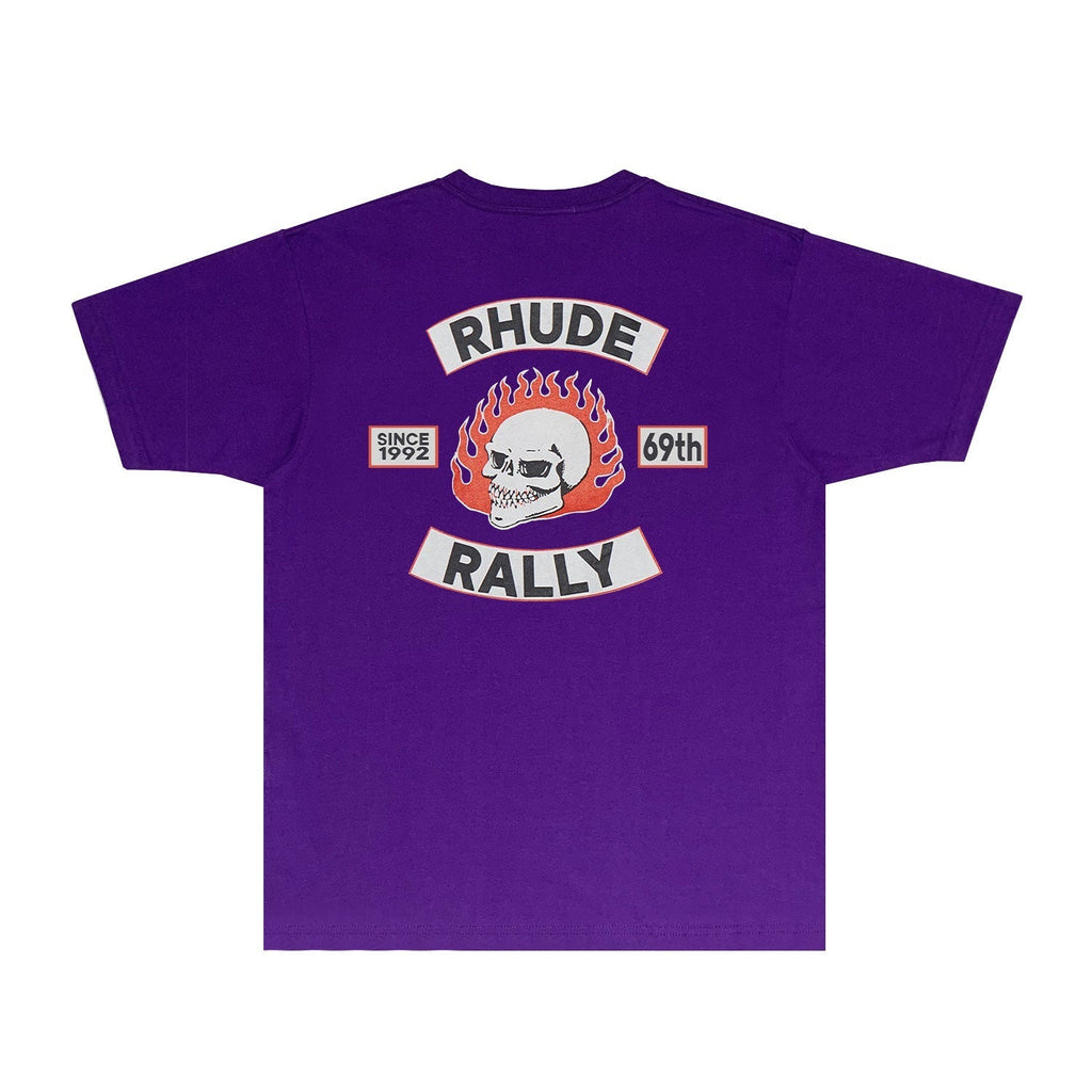 Rhude T-shirts Printed Trendy Pure Cotton