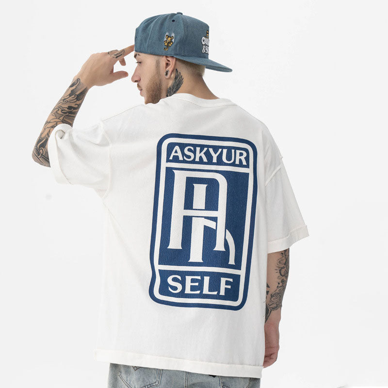 Askyurself T-shirts Retro Heavy Distressed Logo Pattern