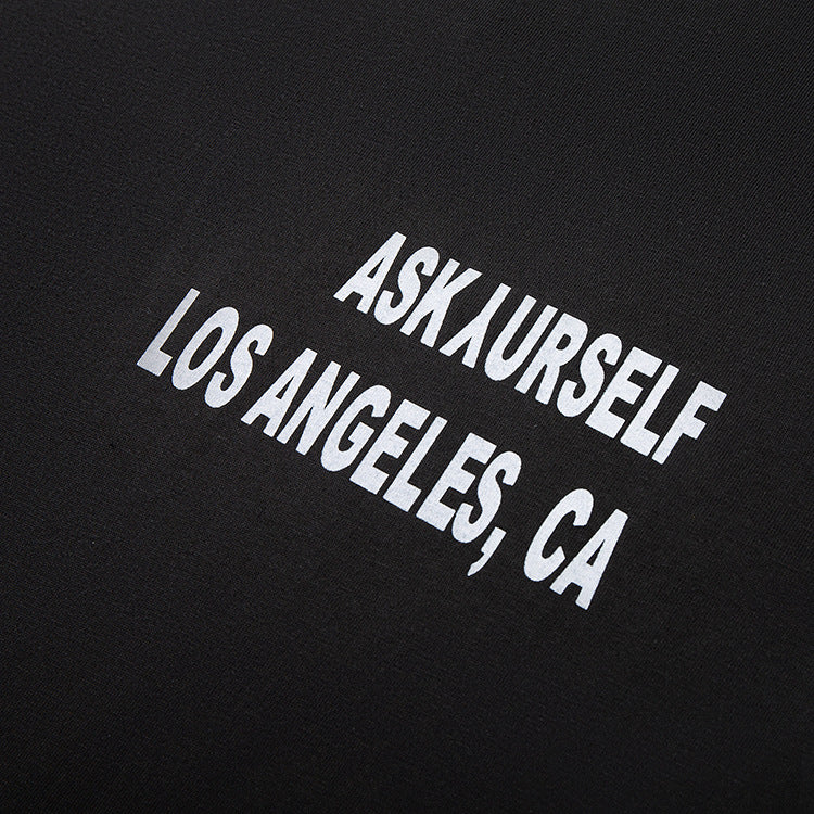 Askyurself T-shirts Casual Loose Distressed Short Sleeve