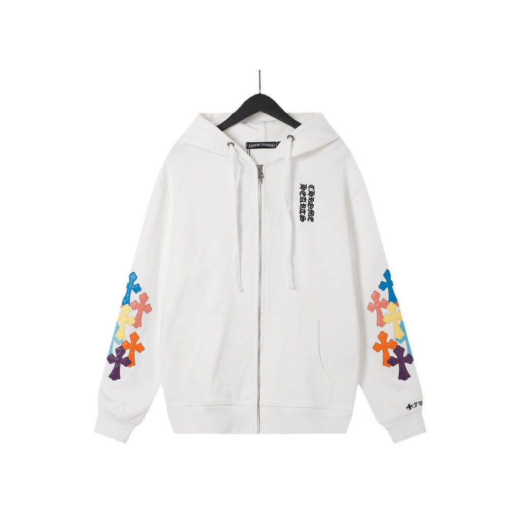 Chrome Heart Hoodie Croix Tires Zip Cardigan Hooded Sweater