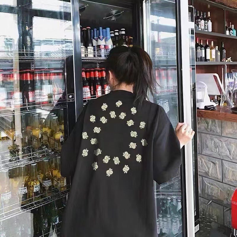 Askyurself T-shirts Relief Three-Dimensional Puff Print Paisley