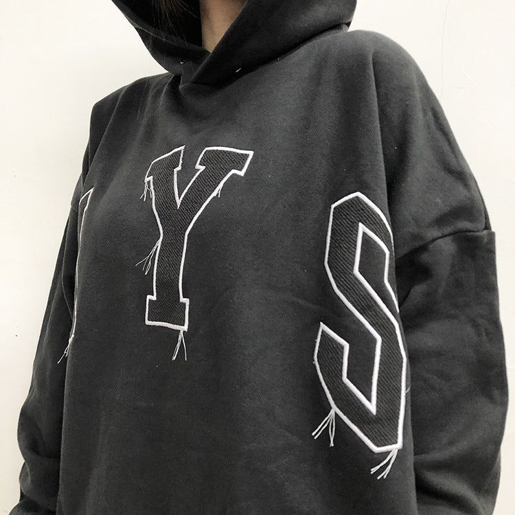 Askyurself Hoodie Letter High Street Loose Terry Casual Hooded Sweater