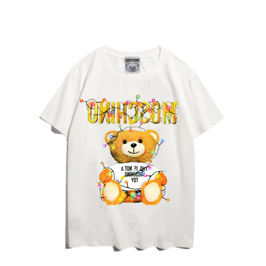 Moschino T-shirt Bear Printed Short-Sleeved T-shirt Couple Wear