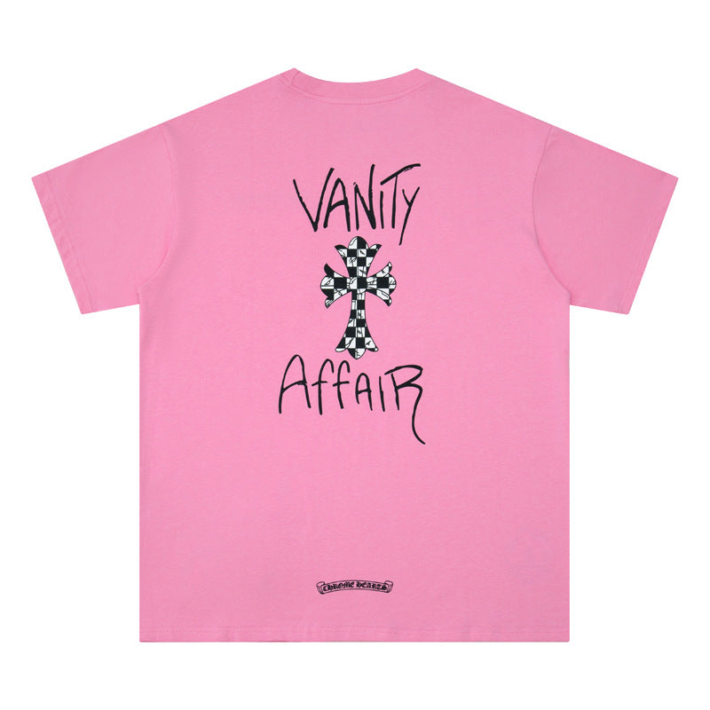 CHH Chrome Heart T Shirts Graffiti Cross Sanskrit Short Sleeve T-Shirt