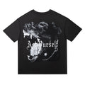 Askyurself T-shirts Casual Loose Distressed Short Sleeve