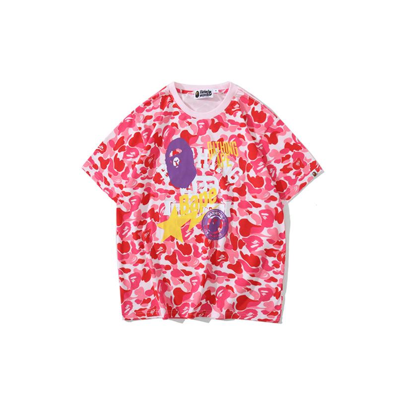 Bathing Ape T-Shirt Summer Camouflage Shading T-shirt Cartoon Anime Short Sleeve