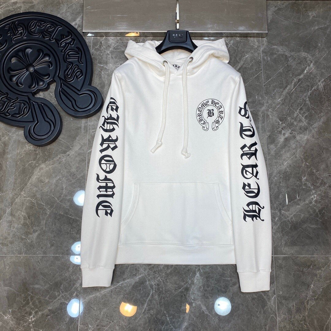 Chrome Heart Hoodie Chrome Hearts Croix Horseshoe Sanskrit print hooded sweater Autumn/Winter Casual